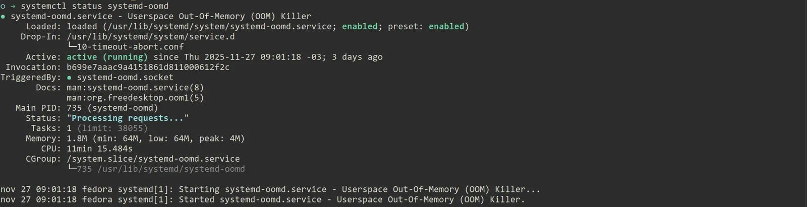 systemd-oomd